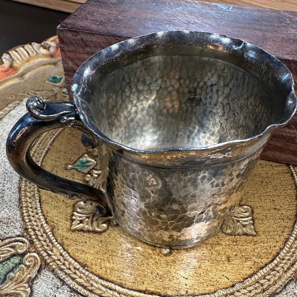 Antique Hand Hammered Silver Plated Cup